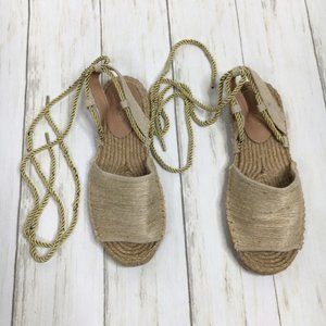 Lace Up Jute Espadrille Mules